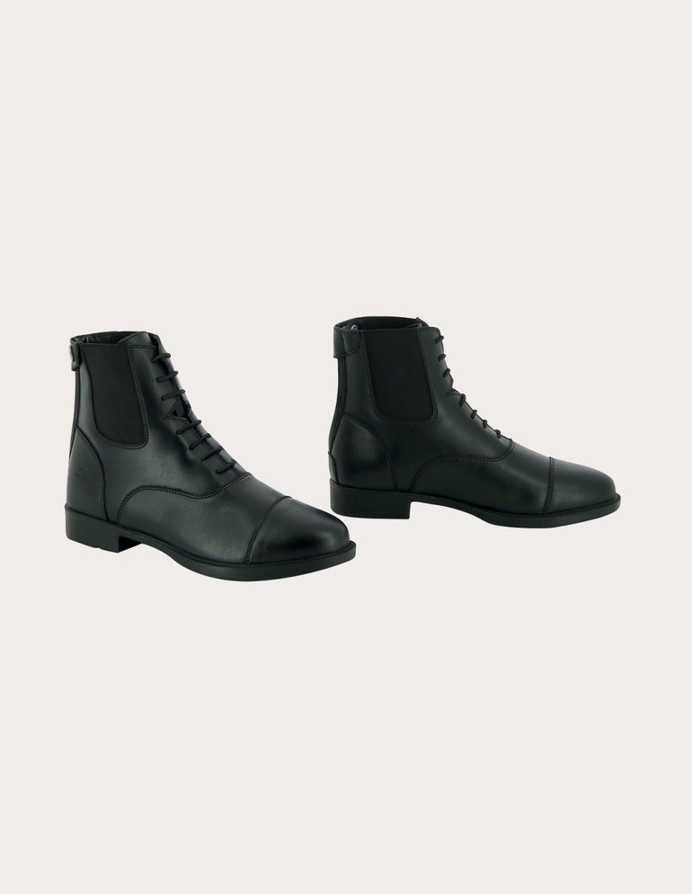 Boots synthétiques à lacets noires
